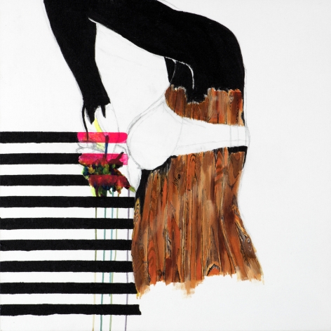 Jessica Maria Hopkins March 11 2019, acrylic, graphite on canvas, 30 x 30 inches.