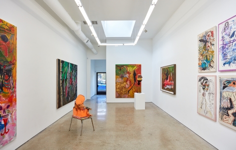 Installation View 1 of Aidas Bareikis, Kim Dorland & Bill Saylor (June 25, 2016 – August 6, 2016). Nino Mier Gallery, Los Angeles, CA