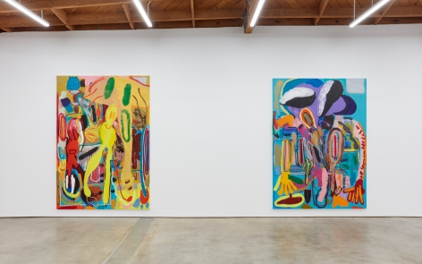 Installation View of "Abstraktes Bild Nr. 4710d", and " Wer hat Dr. Pfeffer erfunden?"