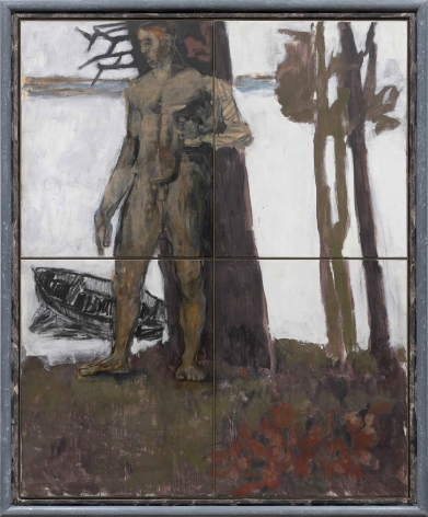 “Jason”, 2020 Mixed media on canvas in artist’s frame
