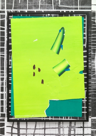 "Untitled", 2010 Mixed media on paper in artist's frame