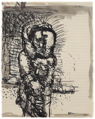 "Untitled", 1962 India ink and wash on lined paper