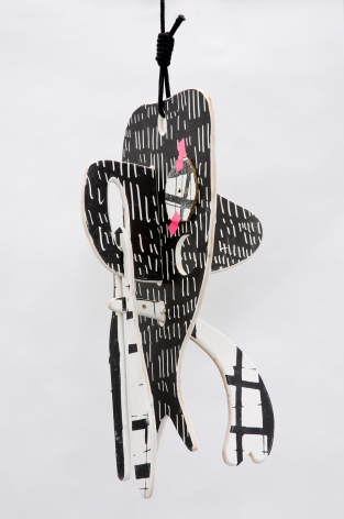"Untitled", 2010 Painted wood, rope