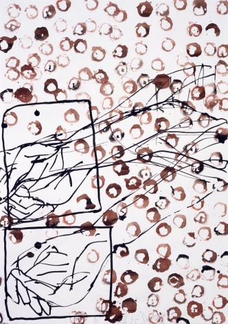"Untitled", 1995 Gouache, ink on paper
