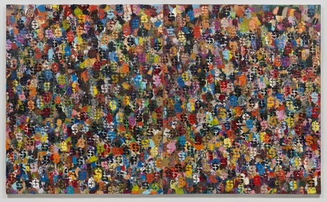 Brenna Youngblood, "Democratic Dollar", 2015, acrylic and spray-paint on canvas, 72 inches by 120 inches