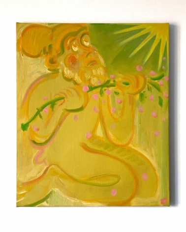 Antone Könst, "Kneeling Man", 2020, oil on linen, 24 inches by 20 inches.