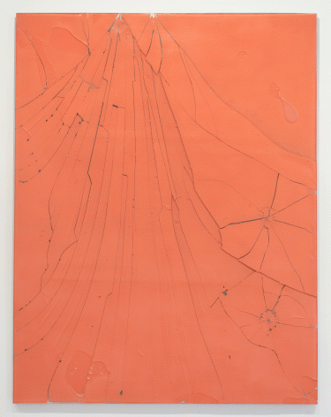 Luca Dellaverson "Untitled", 2015 Epoxy resin and painted glass with wood support 66 x 51 inches