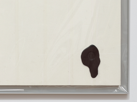 Egan Frantz "Light Scroll #2 (Isosephic Composition in 93)", 2015 SmallCorp Harbor Gray TF-X Aluminum Floater Frame, SmallCorp SP3-PF Panel, Expression® BufferMount® Drymounting Adhesive, Cottonelle® Kleenex® Brand Toilet Tissue, Performix Clear Plasti Dip® Sprayable Thermoplastic, Wax, .005 mil Polyester Film, and Hardware. 55-1/2 x 26-3/4 x 1 inches Detail View