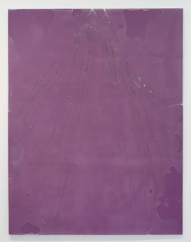 Luca Dellaverson "Untitled", 2015 Epoxy resin and painted glass with wood support 66 x 51 inches