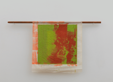 Tomashi Jackson "Limited Value Exercise III (Brown, et. al. v. Board of Education of Topeka, et. al.)", 2014 Acrylic and silkscreen on gauze with copper support 24-3/8 x 23-5/8 inches
