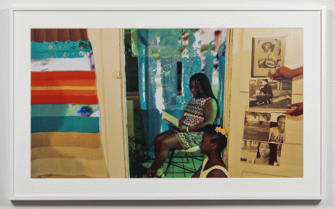 Tomashi Jackson "Vibrating Boundaries The Law of the Land", 2016 C-print 25 1/2 x 41 3/4 inches (framed)