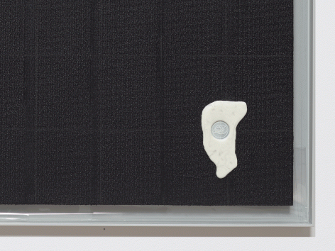 Egan Frantz "Night Scroll #4 (Isosephic Composition in 93)", 2015 SmallCorp Harbor Gray TF-X Aluminum Floater Frame, SmallCorp SP3-PF Panel, .005 Mil Polyester Film, Expression® BufferMount® Drymounting Adhesive, Cottonelle® Kleenex® Brand Toilet Tissue, Performix Black Plasti Dip® Sprayable Thermoplastic, Wax, and Hardware. 55-1/2 x 26-3/4 x 1 inches Detail View