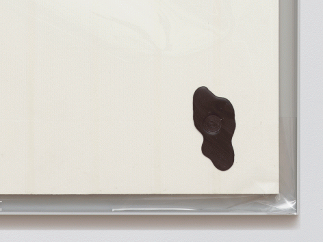 Egan Frantz "Light Scroll #5 (Isosephic Composition in 93)", 2015 SmallCorp Harbor Gray TF-X Aluminum Floater Frame, SmallCorp SP3-PF Panel, Expression® BufferMount® Drymounting Adhesive, Cottonelle® Kleenex® Brand Toilet Tissue, Performix Clear Plasti Dip® Sprayable Thermoplastic, Wax, .005 mil Polyester Film, and Hardware. 55-1/2 x 26-3/4 x 1 inches Detail View