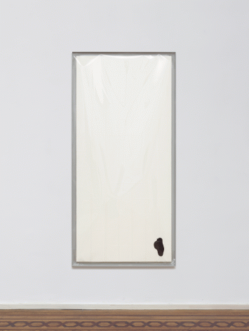Egan Frantz "Light Scroll #6 (Isosephic Composition in 93)", 2015 SmallCorp Harbor Gray TF-X Aluminum Floater Frame, SmallCorp SP3-PF Panel, Expression® BufferMount® Drymounting Adhesive, Cottonelle® Kleenex® Brand Toilet Tissue, Performix Clear Plasti Dip® Sprayable Thermoplastic, Wax, .005 mil Polyester Film, and Hardware. 55-1/2 x 26-3/4 x 1 inches Detail View