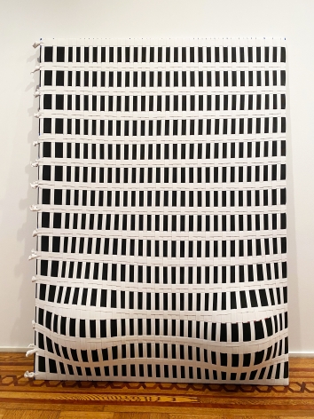 Jarbas Lopes, "Untitled", 2013, exercise balls in woven elastic on wooden frames, 87-1/2 x 66-1/2 x 15 inches (222 x 169 x 38 cm).