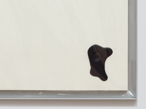 Egan Frantz "Light Scroll #1 (Isosephic Composition in 93)", 2015 SmallCorp Harbor Gray TF-X Aluminum Floater Frame, SmallCorp SP3-PF Panel, Expression® BufferMount® Drymounting Adhesive, Cottonelle® Kleenex® Brand Toilet Tissue, Performix Clear Plasti Dip® Sprayable Thermoplastic, Wax, .005 mil Polyester Film, and Hardware. 55-1/2 x 26-3/4 x 1 inches Detail View