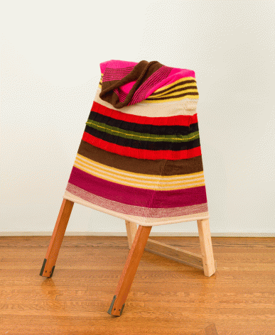 Tomashi Jackson "Untitled (Color Study I)", 2016 Acrylic yarn and wood 45-1/4 x 25-1/4 x 26-1/2 inches