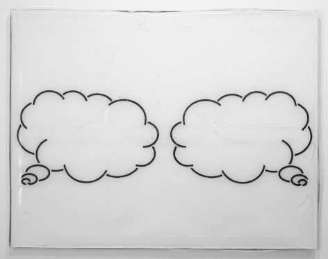 Luca Dellaverson "Untitled", 2015 Epoxy resin and painted glass with wood support 51 x 66 inches