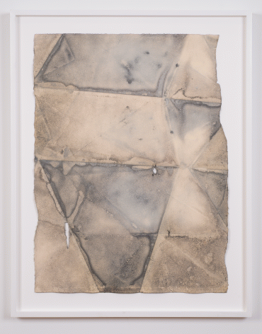 Martha Tuttle "Rupture Drawing (6)", 2015 Woad, clay, and iron on paper 29-3/4 x 22 inches