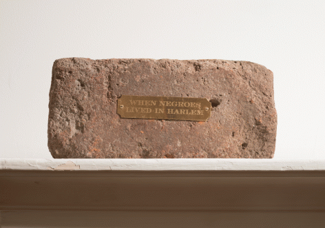 Fred Holland "When...", 2015 Used brick and engraved brass plate 2-1/2 x 8 x 3-1/2 inches