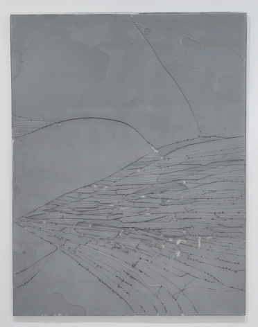 Luca Dellaverson "Untitled", 2015 Epoxy resin and painted glass with wood support 66 x 51 inches