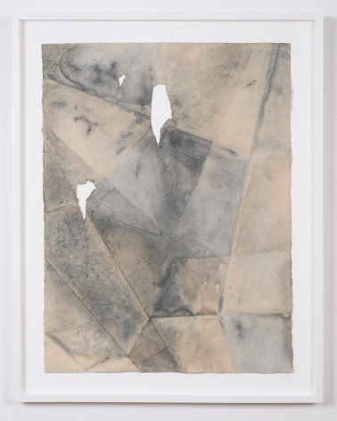 Martha Tuttle "Rupture Drawing (5)", 2015 Woad, clay, and iron on paper 29-3/4 x 22 inches