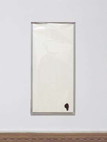 Egan Frantz "Light Scroll #2 (Isosephic Composition in 93)", 2015 SmallCorp Harbor Gray TF-X Aluminum Floater Frame, SmallCorp SP3-PF Panel, Expression® BufferMount® Drymounting Adhesive, Cottonelle® Kleenex® Brand Toilet Tissue, Performix Clear Plasti Dip® Sprayable Thermoplastic, Wax, .005 mil Polyester Film, and Hardware. 55-1/2 x 26-3/4 x 1 inches