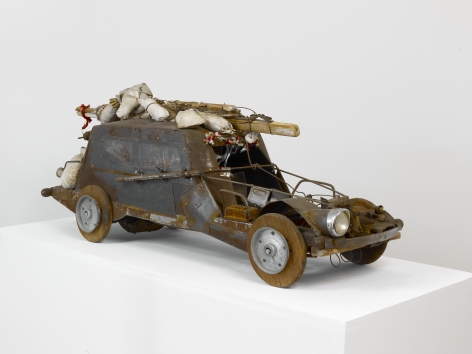 John Outterbridge "Crack in the Road", 1990 Mixed media 17-1/2 x 47 x 15 inches