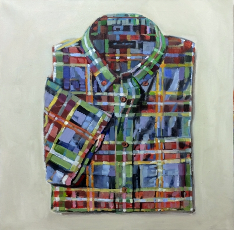 Walter Robinson, "Land's End Bayberry Multiplaid", 2014, acrylic on canvas, 28 inches by 28 inches.