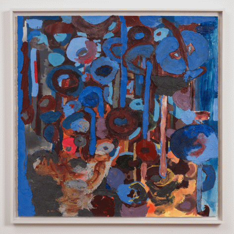 Kianja Strobert "that all time low", 2016 Oil, ink, pumice, and acrylic on paper 38-1/2 x 38-3/8 inches