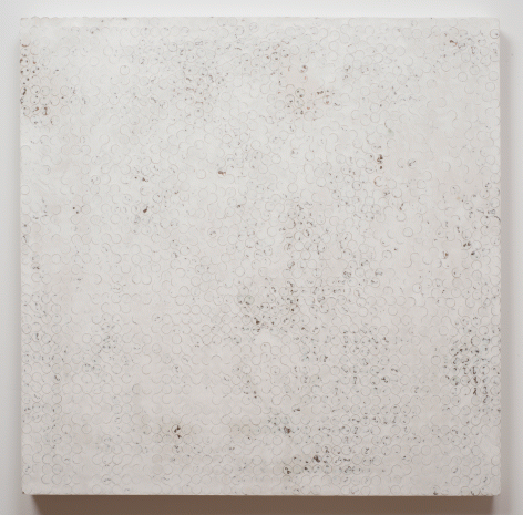 Fred Holland "Green", 2015 Lincoln head pennies, plaster over wood base 36 x 36 x 3 inches