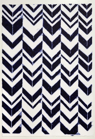 Indigo Chevron handmade linen and cotton paper
