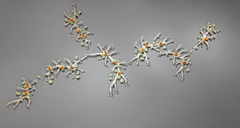 Bradley Sabin Antler Set with Orange Floral Pods