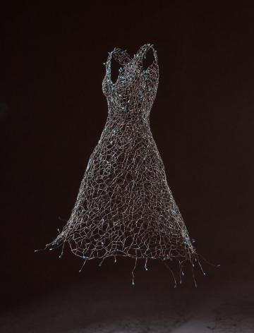 Turquoise Dress silver wire, turquoise beads