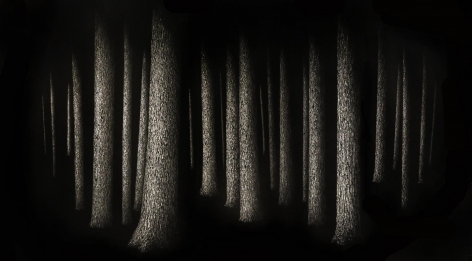 Stillness, 2018 incised painted aluminum