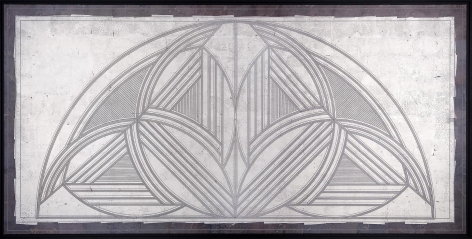Bridge 11 palladium and Asian silver leaf on gray clay