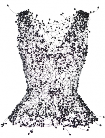 Onyx Vest black wire and beads