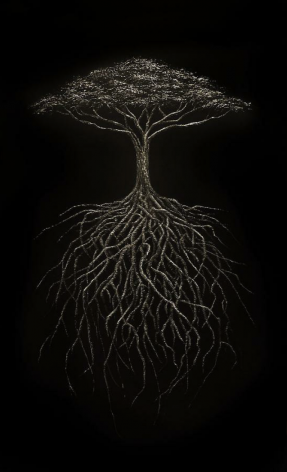 Acacia Tree incised painted aluminum