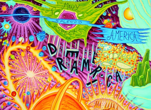 detail of David Sandlin painting Dreamerica