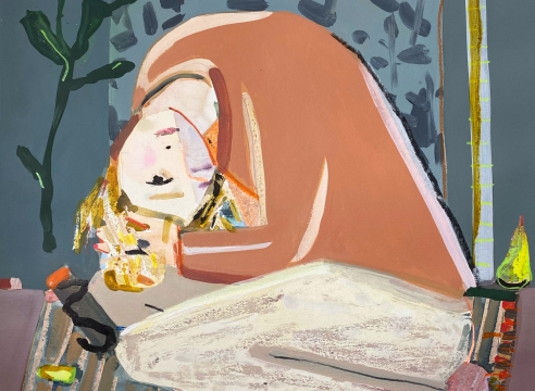 Erika Wastrom Morning Routine, 2020 Mixed media on paper 44.45 x 41.91 cm / 17 1/2 x 16 1/2 in