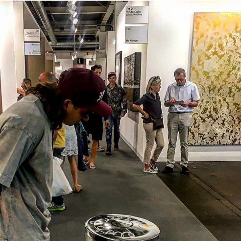 Artist Massimo Agostinelli Garbage Bin Statement at Art Basel