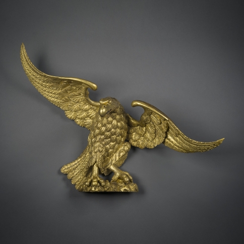 Eagle American (probably Philadelphia), possibly by William Rush (1756–1833), about 1810. Wood, carved, gessoed, and gilded, 27 3/8 in. high, 35 3/4 in. wide, 12 5/8 in. deep (overall).