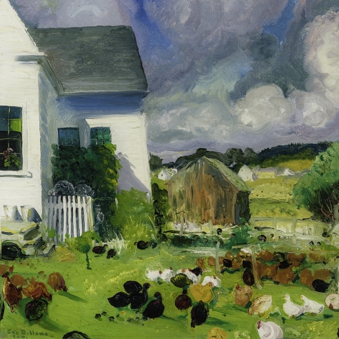 GEORGE WESLEY BELLOWS (1882–1925), "Grammy Ames’ House, No. 1." Oil on panel, 18 x 22 in. Detail.