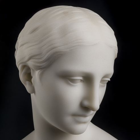 HIRAM POWERS (1805–1873), Greek Slave, 1852. Marble, 15 in. high (detail).