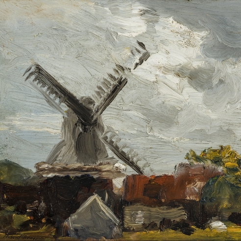 ROBERT HENRI (1865–1929), Windmill near Edam, 1907 (detail).