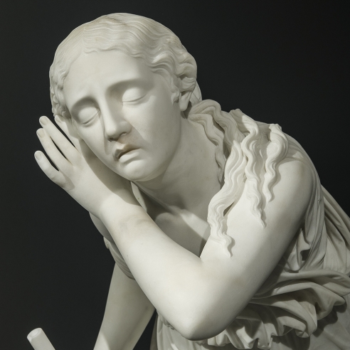 RANDOLPH JOHN ROGERS (1825–1892), Nydia, the Blind Flower Girl of Pompeii, 1862. Marble, 36 1/2 in. high (detail).