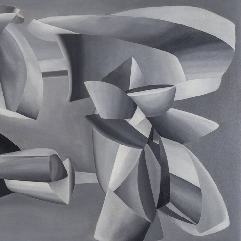 JOHN FERREN (1905–1970), Grey Scale Composition, 1937. Oil and sand on canvas, 35 x 45 5/8 in. (detail).