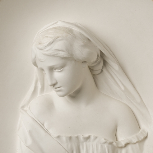 ERASTUS DOW PALMER (1817–1904), Sappho. Plaster, 15 in. diameter. Modeled circa 1858 (detail).