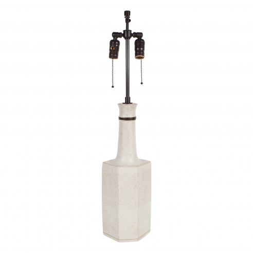 Bruno Gambone White Ceramic Lamp