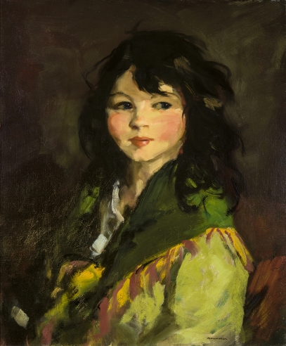 Image of Robert Henri's "Francine", oil on canvas, 20 x 24 inches, painted in 1921.